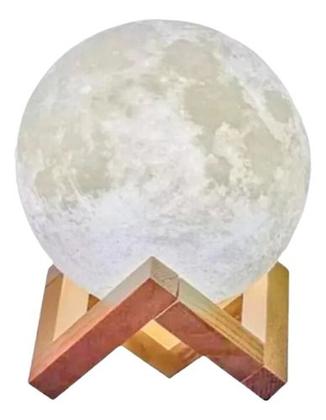 Imagem de Luminaria Led Abajur Lua Cheia 3d Decoração Luz Noturna 12cm