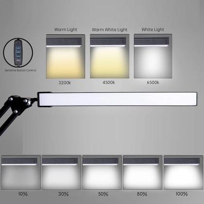 Imagem de Luminária LED c/Braço/Pedestal Articulado p/ Mesa/Escrivaninha Leitura/Desenho, Quarto, Escritório