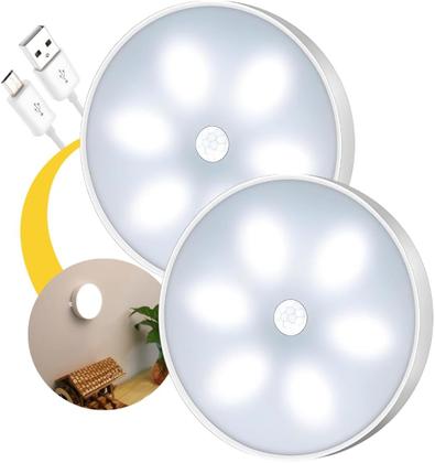 Imagem de Luminária LED com Sensor de Presença Automático Iluminação Inteligente Recarregável USB Luz Branco Frio