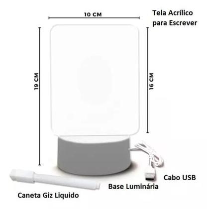 Imagem de Luminaria Led De Escrever Com Caneta Anota Lousa Quadro Mesa