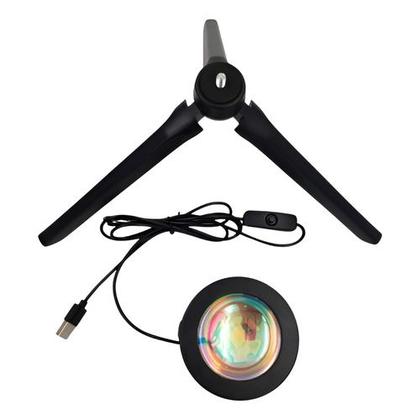 Imagem de Luminária Led Decoração Luz Solar Sunset Tripé Por Do Sol
