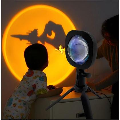Imagem de Luminária Led Decoração Luz Solar Sunset Tripé Por Do Sol