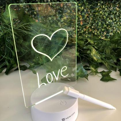 Imagem de Luminária Led Escrever C/ Caneta Lousa Quadro Mesa Anotações