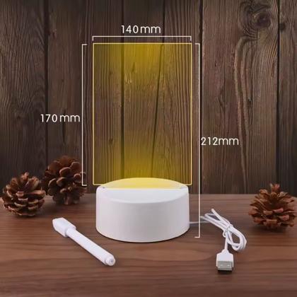 Imagem de Luminária Led Escrever C/ Caneta Lousa Quadro Mesa Anotações