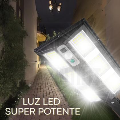 Imagem de Luminária LED Externa com Placa Carregamento Solar e Controle 3 Modos Sensor de Presença 150W
