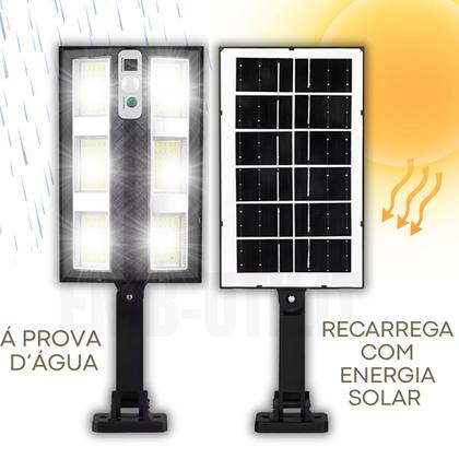 Imagem de Luminária LED Externa com Placa Carregamento Solar e Controle 3 Modos Sensor de Presença 150W