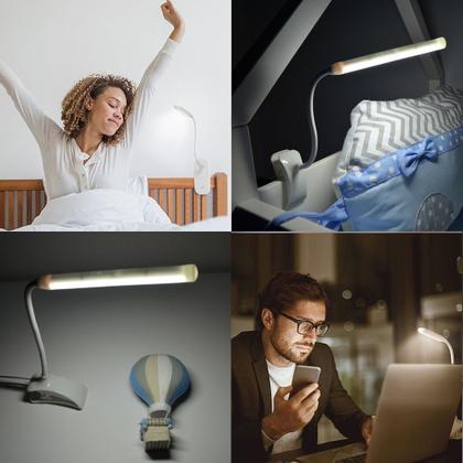 Imagem de Luminária LED Flexível De Mesa Leitura Com Clip E Cabo USB GARRA FINA
