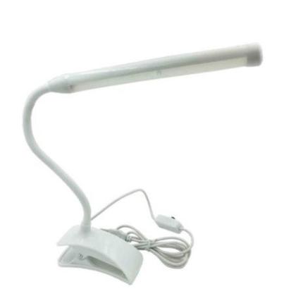Imagem de Luminária LED Flexível de mesa p/ leitura com prendedor e cabo USB