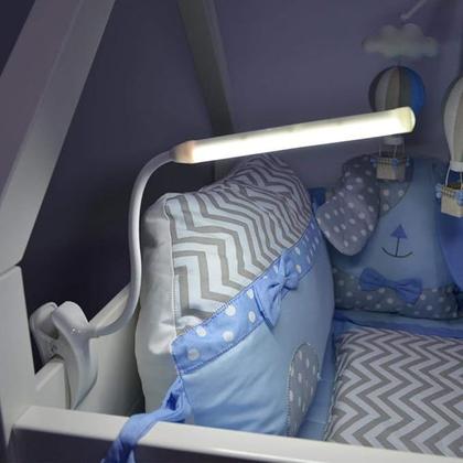 Imagem de Luminária LED Flexível de mesa p/ leitura com prendedor e cabo USB