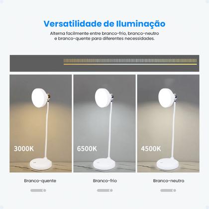 Imagem de Luminária Led Luz Noturna Portátil Recarregável Articulada