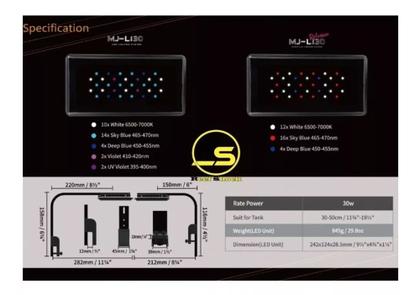 Imagem de Luminária Led Maxspect Mj-l130 30w Aquário Marinho Bivolt