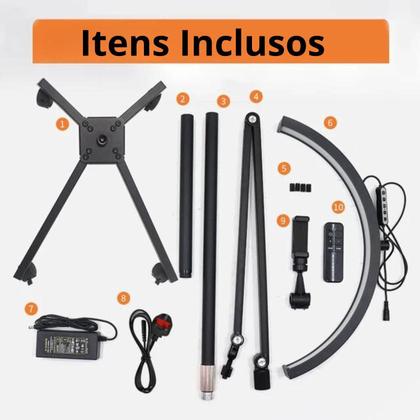 Imagem de Luminária Led Meia Lua Estética Maquiagem Cílios Salão Unha