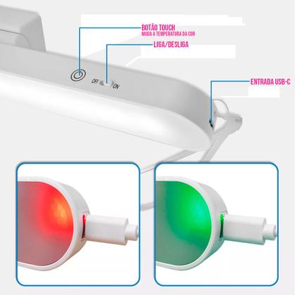 Imagem de Luminaria Led Portátil Base Magnética Recarregável Usb