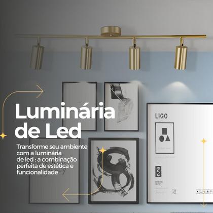 Imagem de Luminária Led Quatro Spot P/ Teto Gu10 Gold Luxo Iluminação