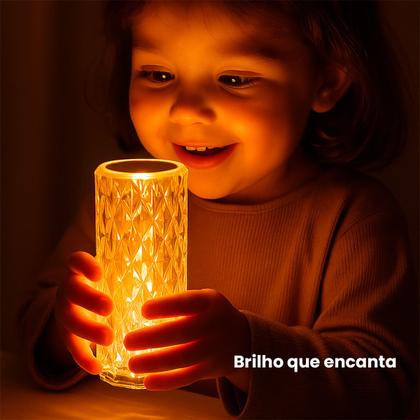 Imagem de Luminária Led Recarregável Acrílico Moderna Abajur De Mesa