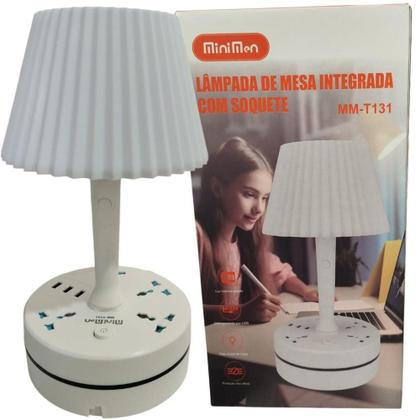 Imagem de Luminária LED Recarregável Minimen com 3 Portas USB, 3 Modos de Luz e Gancho Portátil