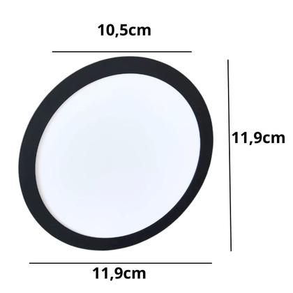 Imagem de Luminária LED Redonda 6W Embutir Branco/Preto 25h Vida Útil