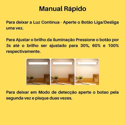 Imagem de Luminária Led Sensor Movimento Recarregável USB