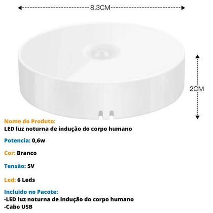 Imagem de Luminária Led Sensor Presença Para Guarda Roupa Recarregável