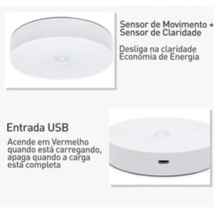 Imagem de Luminária Led Sensor Recarregável USB-C