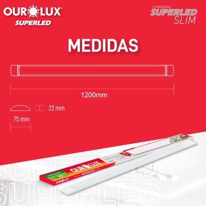 Imagem de Luminaria Led Slim Linear 36w Frio 6500k 120cm Bivolt