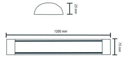 Imagem de Luminaria Led Sobrepor Linear 18w 6500k Bivolt 60cm Tubular