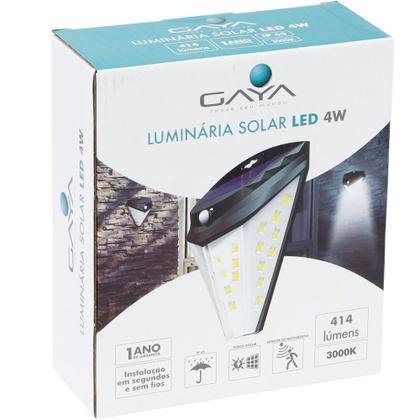 Imagem de Luminária LED Solar com Sensor 3000K 4 Watts - GAYA