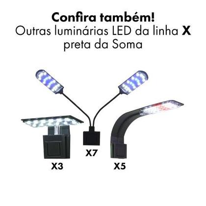 Imagem de Luminaria led soma x7 preta(15w)led branco/azul 127v