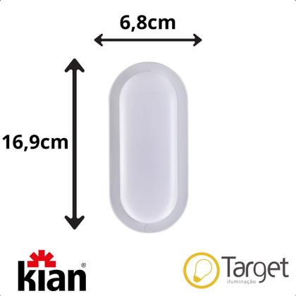 Imagem de Luminária Led Tartaruga Branca Oval 12W 6500K Branca Fria Bivolt