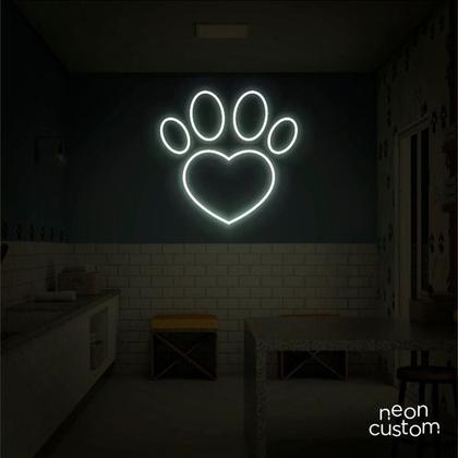 Imagem de luminaria letreiro Neon Led Amo Pets 60x60 luminoso decoração p/ selfie