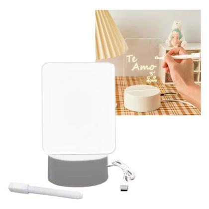Imagem de Luminária Lousa Recado Escrever Placa Mensagem Caneta Usb