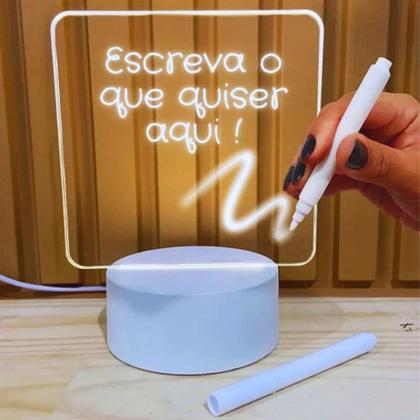 Imagem de Luminária Lousa Recado Escrever Placa Mensagem Caneta Usb