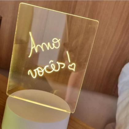 Imagem de Luminária Lousa Recado Escrever Placa Mensagem Caneta Usb