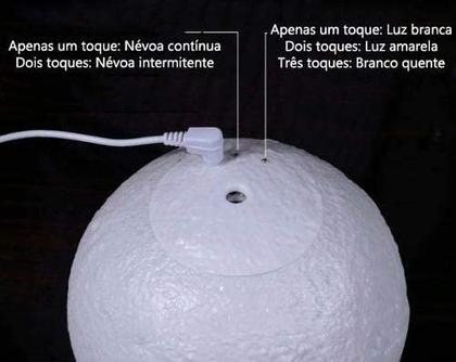 Imagem de Luminária Lua 3D Led Abajur Decoração Quarto  Branca