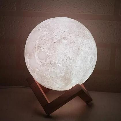 Imagem de Luminária LUA Abajur decoração Sala Quarto iluminação Luz Lua 3d Luminaria 5 cores