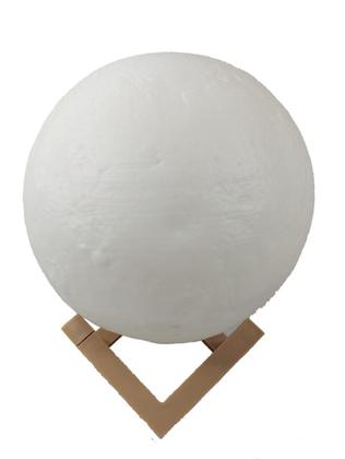 Imagem de Luminária Lua Cheia 10 cm Branco Quente 3d Abajur Led Relevo