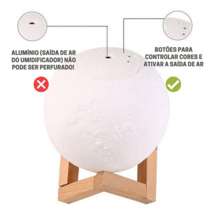 Imagem de Luminária Lua Cheia 3d Abajur Led 8 Cores