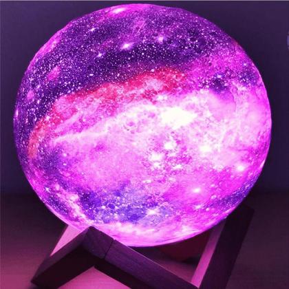 Imagem de Luminária Lua Cheia 3d Abajur P/ Quarto Cores Led Touch Acompanha Cabo Usb LEY2144