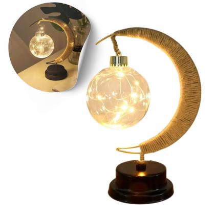 Imagem de Luminária Lua Crescente Decorativa com LED e Base Fixa