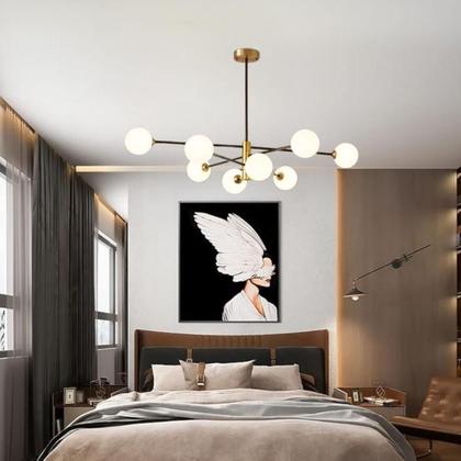 Imagem de Luminária Lustre 8 Globos 75X55Cm Jabuticaba Sputnik 360