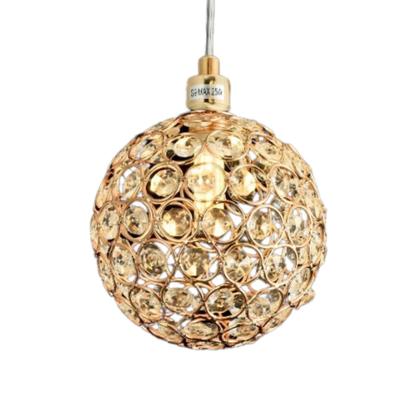 Imagem de Luminária Lustre Pendente De Teto Em Cristal K9 Legitimo Globinho Moderno Dourado Aramado Diamante Luxo Para 1 Lâmpada Led G9 Iluminação Decorativa