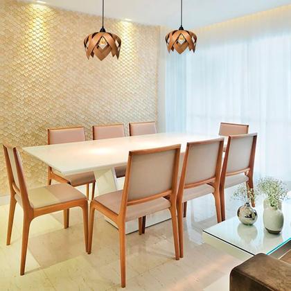 Imagem de Luminária Lustre Pendente Madeira Natural Teto Sala Quarto Cozinha Lúpulo M