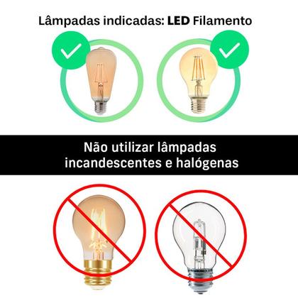 Imagem de Luminária Lustre Pendente Madeira Soq E27 44x40cm