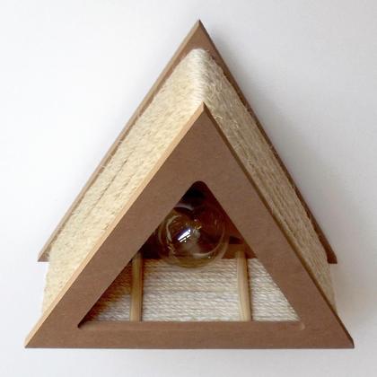 Imagem de Luminária Lustre Pendente Rústico Retro Madeira Sisal 35Cm