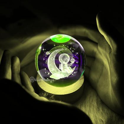 Imagem de Luminária Luz Colorida Efeito 3D Bola de Vidro P/ Presentear Aniversário Natal Amigo Secreto 35232