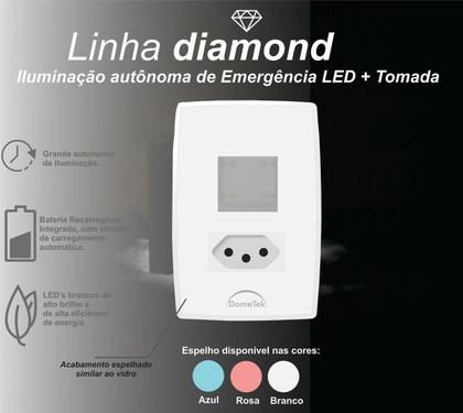 Imagem de Luminária Luz Emergência + Tomada Led 70 Lumens Embutir 4x2