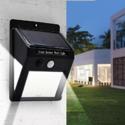 Imagem de Luminária Luz Solar 4w Branco Frio Externa Automática Arandela Muro Parede Jardim Acende Noite Sensor Presença Movimento