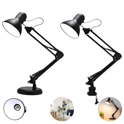 Imagem de Luminária Mesa Abajur Quarto Articulável Com Garra E Base Acessórios