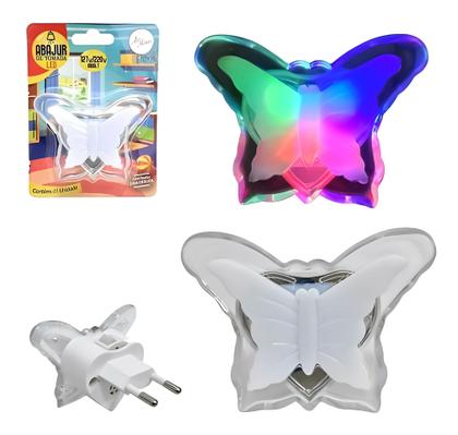 Imagem de Luminária Noturna Led Abajur Tomada Led Bivolt Infantil Quarto Borboleta/Lua Estrela/Coração