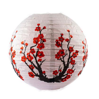 Imagem de Luminária Oriental Branca Sakura 2 - 40 cm